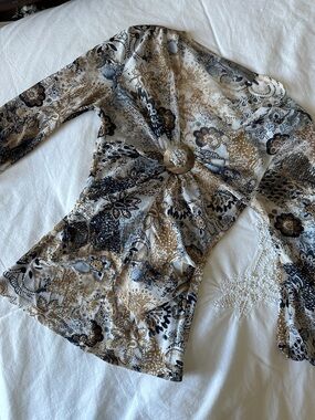 Y2K Sheer Paisley Print Long Sleeve